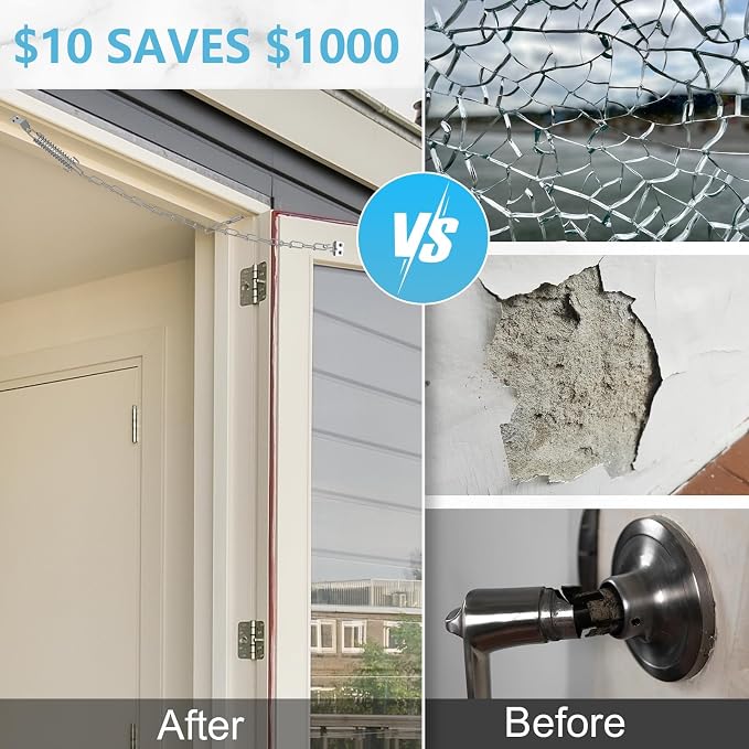 Storm Door Chain Screen Door Spring Closer 2 Pack Prevent Storm Damage Stop | - Image 3