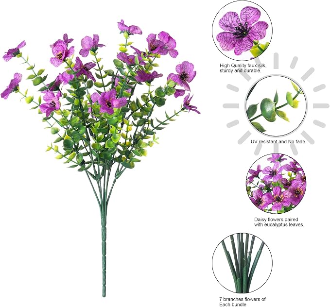Artificial Flowers for Outdoor Indoor Garden Home Decoration, Faux Flower Daisy - Image 5