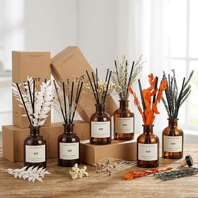 Flower Reed Diffuser Set Clean White Linen Scent - Image 6