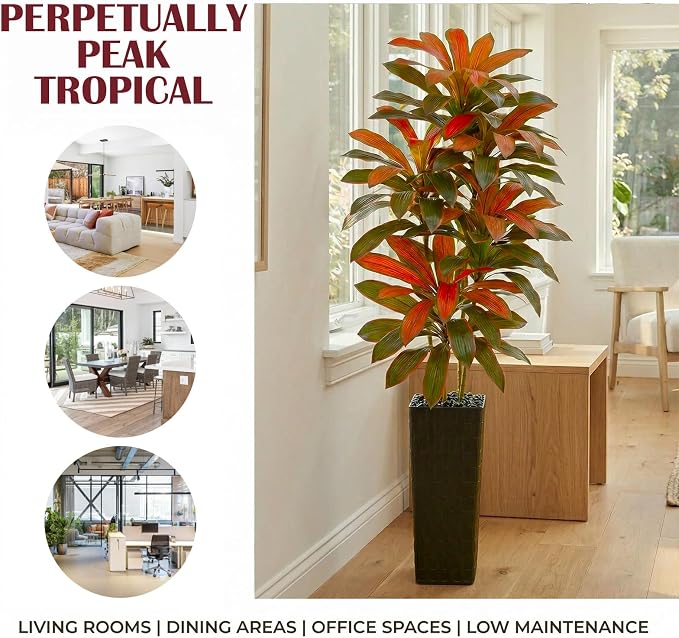 Artificial Red Dracaena Tree Indoor, 7FT Tall Fake Floor Plants - Image 7