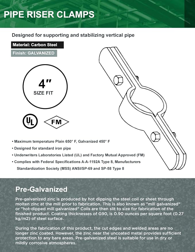 Highcraft DMST-H04 Riser Clamp Vertical Pipe Hanger - Image 7
