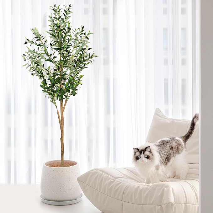 6ft Faux Olive Tree, Artificial Olive Tree Indoor, High Imitation Silk Plant - Image 6