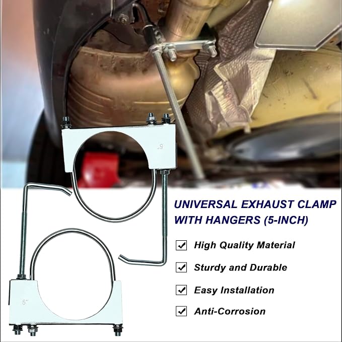 5" Exhaust Clamp With Hanger One-Piece Muffler Hanger, Corrosion Resistant - Image 7
