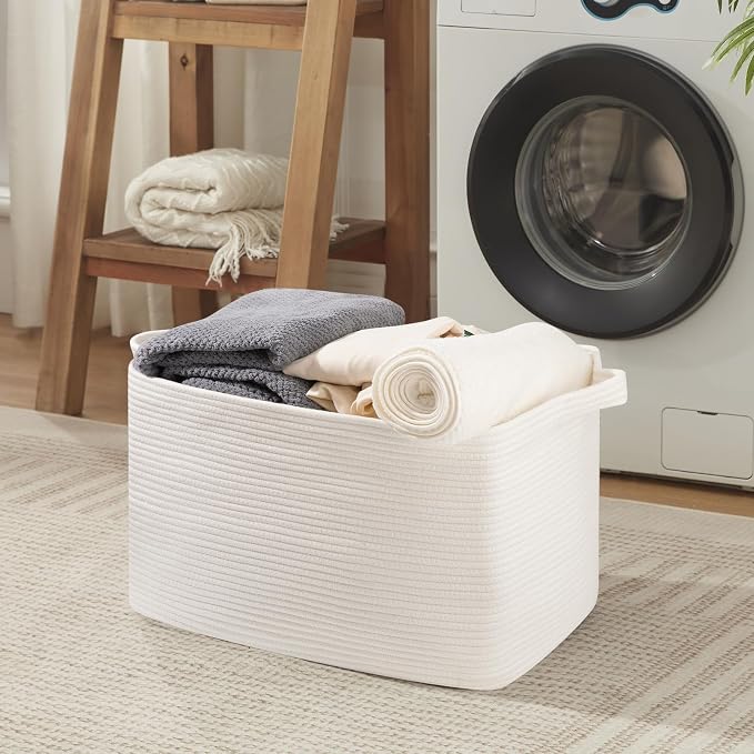 OIASKET 95L Extra Large Blanket Basket, Rectangle Nursery Blanket Storage - Image 6