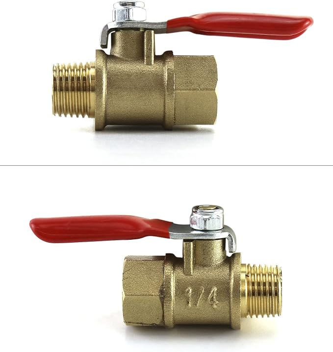 QWORK Ball Valve, 1/4" Male x Female NPT Thread Pipe Fitting Air Compressor - Image 2