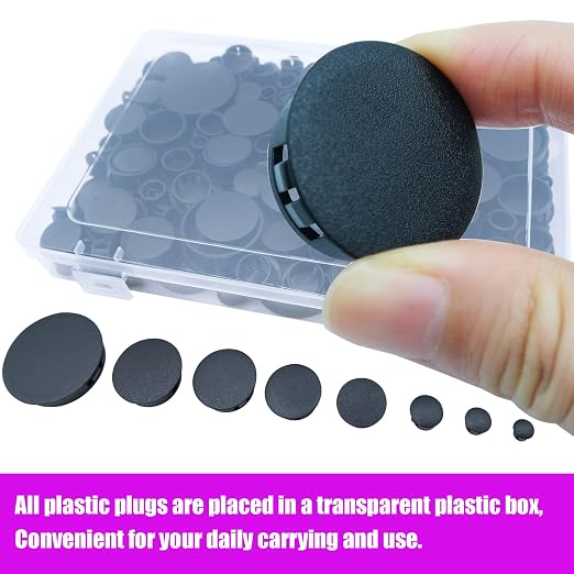 180PCS 8 Sizes Black Plastic Hole Plugs Assorted Plastic Plugs kit | Flush Type - Image 3