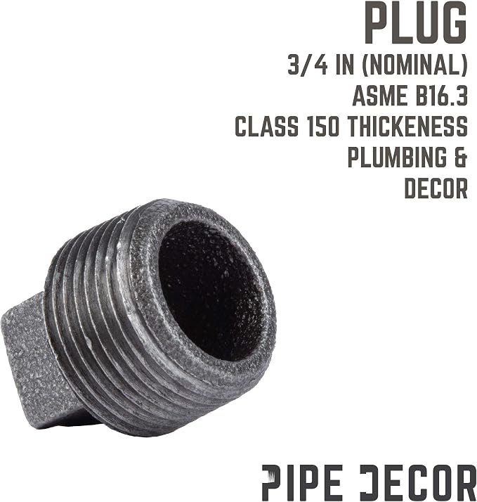 PIPE DECOR Plug Fitting, 3/4 Inch, DIY Furniture, and Standard 3/4 Inch - Image 3