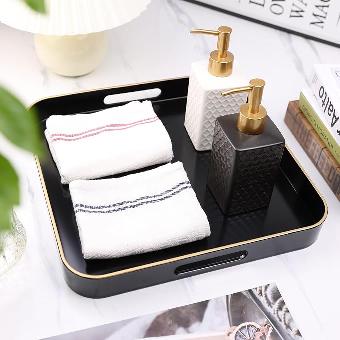 Black Square Decorative Tray - Image 2