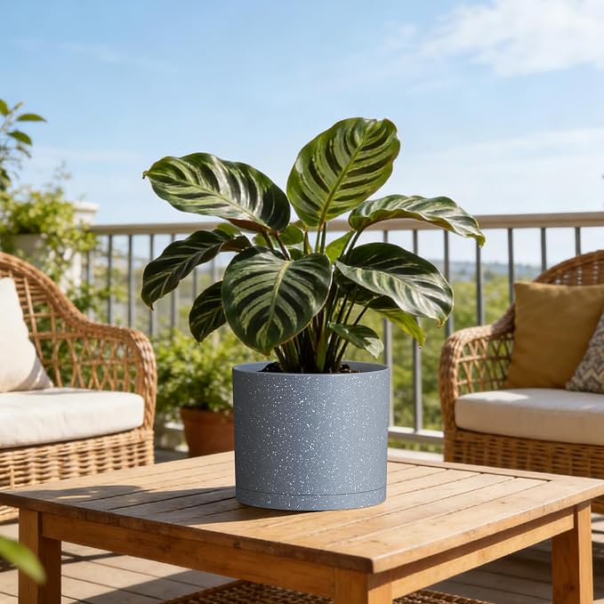 Plant Pots, 10/9/8 Inch 3 Pack Cylindrical Flower Pots - Image 7