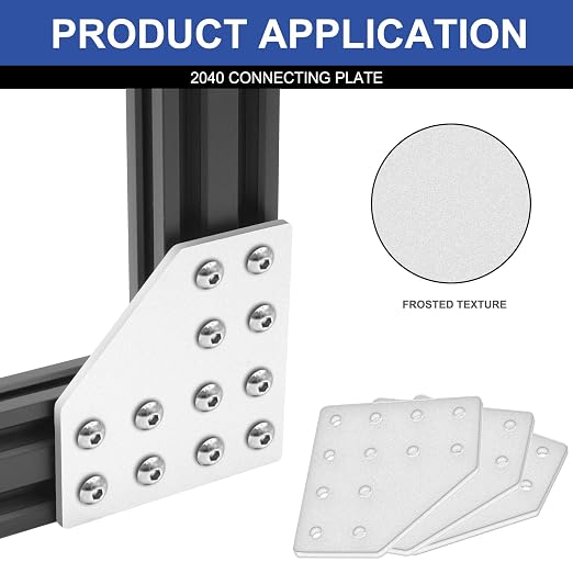 12pcs 2040 Joint Plate Connector Corner L Bracket 12-Hole Silver | 2040 V Slot - Image 4