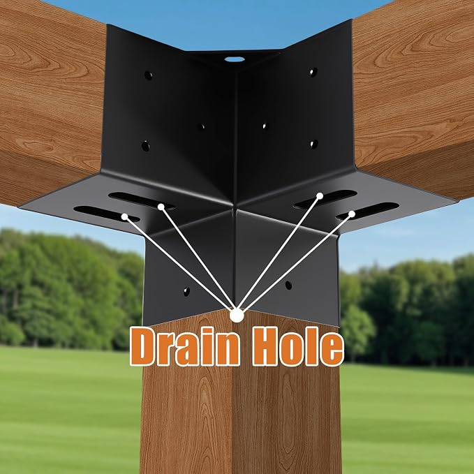 4 Pcs 4"x4" 3 Way Right Pergola Brackets | DIY Pergola Kit - Image 8