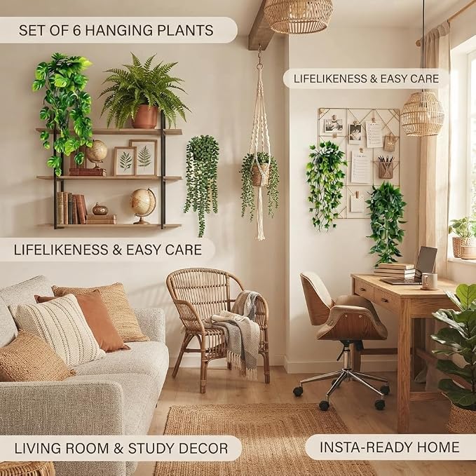 KIRIFLY Fake Plants Artificial Indoor Faux Hanging Plants Greenery Eucalyptus - Image 3