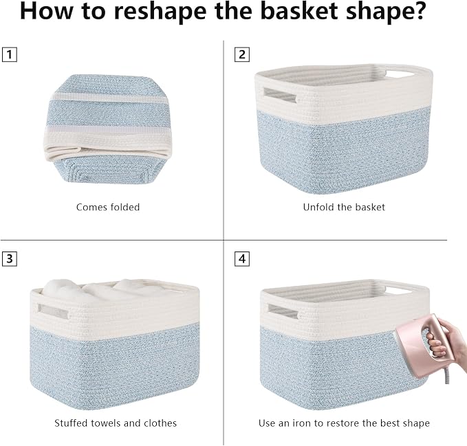OIAHOMY 4 Pack Storage Basket, Closet Organizer - Image 7
