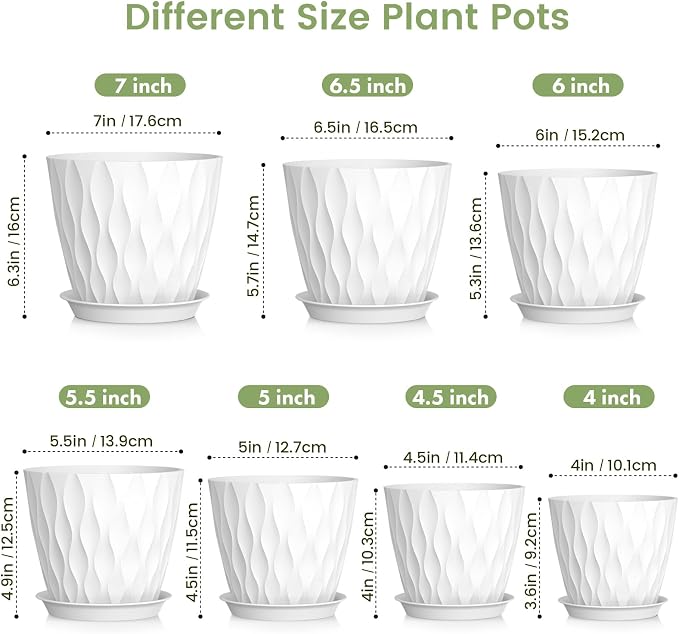 Meowell 7/6.5/6/5.5/5/4.5/4 inch Plant Pots - Image 2