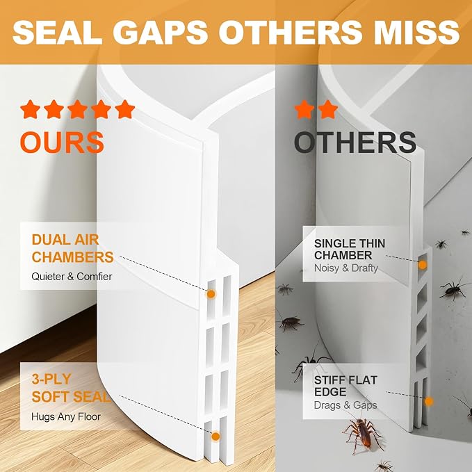 157'' Strong Adhesive Door Draft Stoppers, Blocks Draft, Save Energy, Soft Fits - Image 3