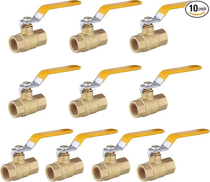EFIELD 1/2-Inch 600 WOG FNPT Full Port Brass Ball Valve | FIP Threaded by EFIELDPEXTUBING