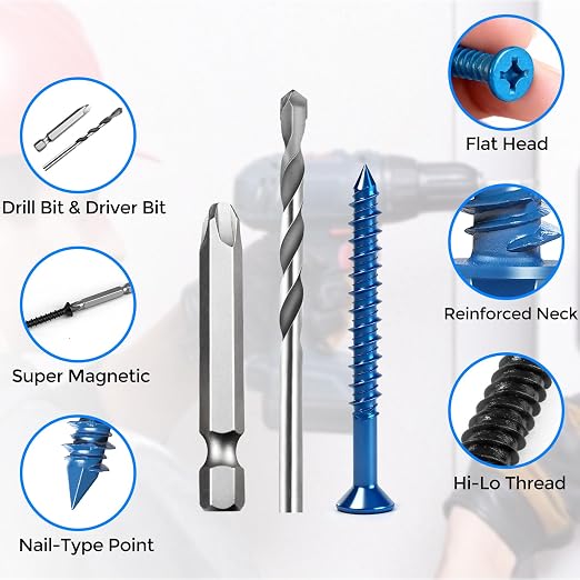 100PCS Concrete Screws Assortment Kit, 3/16" Flat Head Masonry Screws - Image 5