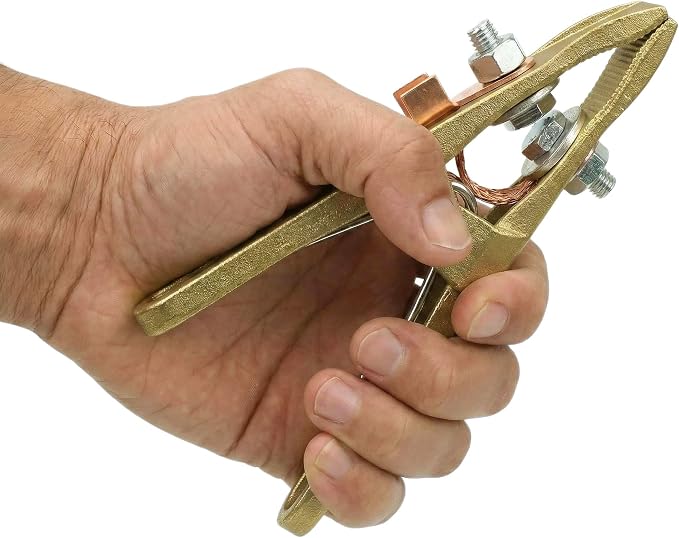 400-Amp Welding Ground Clamp, Brass A-shape Earth Clamp - Image 6