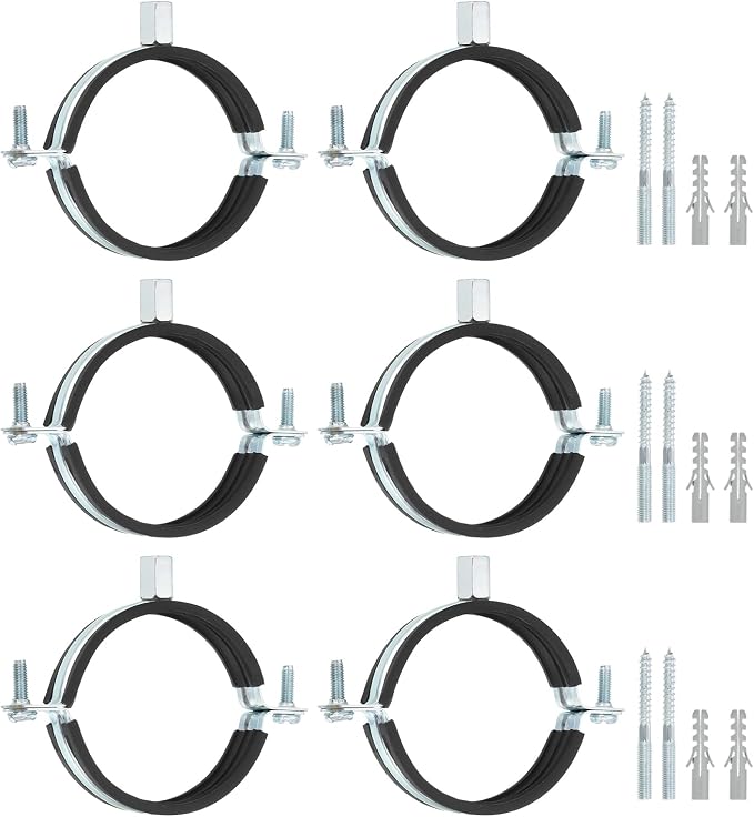 uxcell 6 Pcs Adjustable Pipe Bracket Clamp by uxcell
