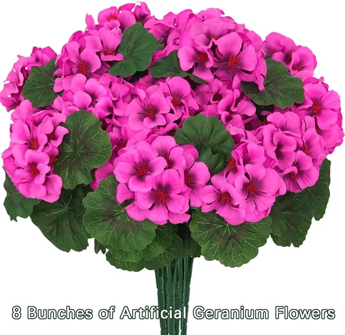 8 Pcs Artificial Geraniums Flowers - Image 4