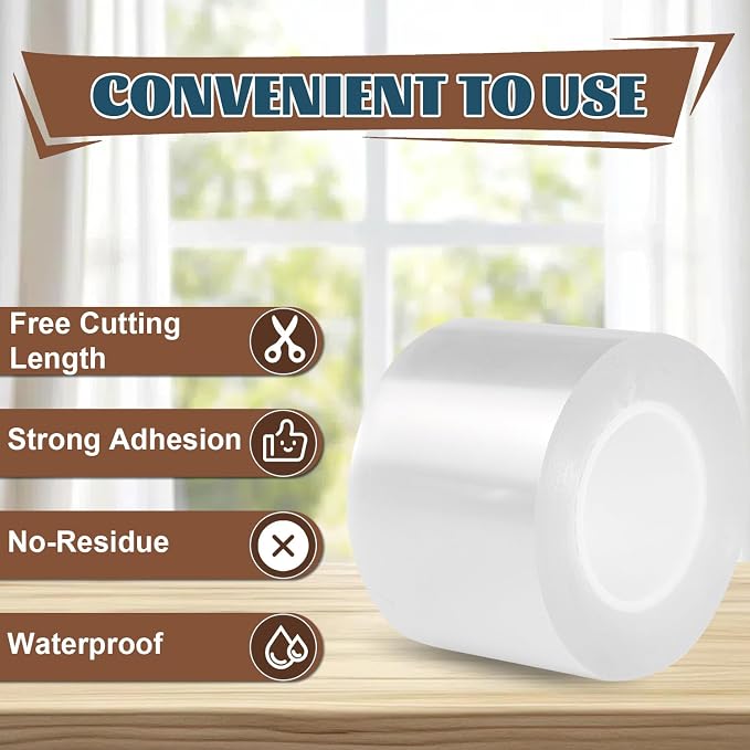 Window Sealing Tape 3 Inch x 33 Ft Transparent Insulation Waterproof Nano Draft - Image 5