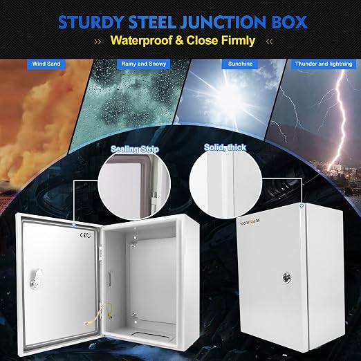 TOCRETOARE Outdoor Electrical Junction Box, Wall Mounted IP66 Waterproof & - Image 3