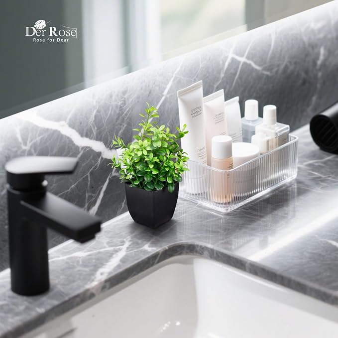 Der Rose 4 Pack Black Bathroom Decor Small Fake Plants, Halloween Decor | - Image 7