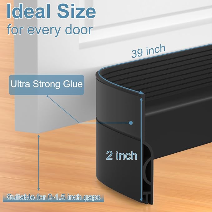 5 Pack Door Draft Stopper, Door Sweep - Image 5