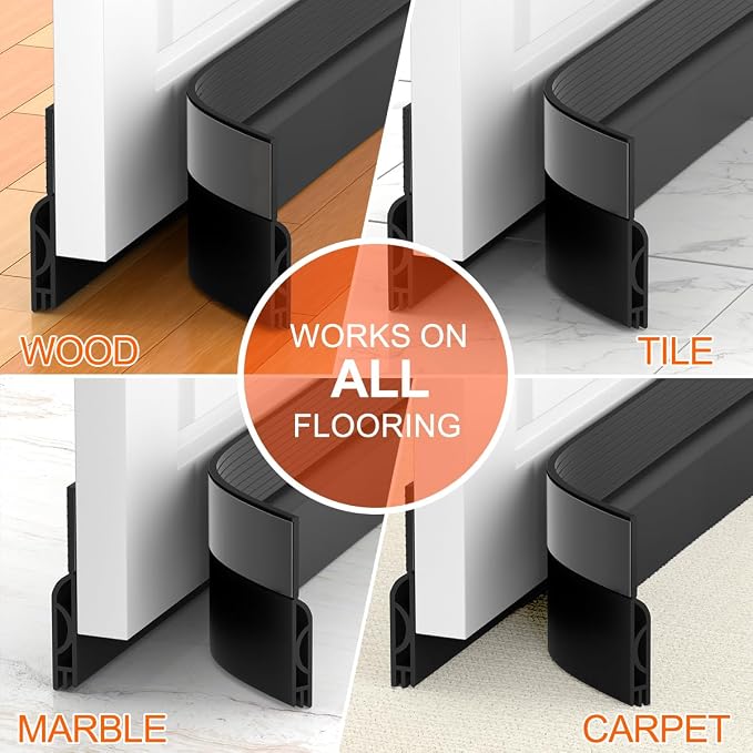 Door Draft Stopper for Bottom of Door, Adjustable Weather Stripping Door Seal - Image 9