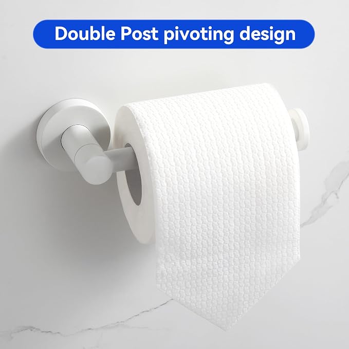 BGL Bathroom Accessories Set 4-Pieces White Zinc Alloy Wall Mounted Towel Racks - Image 5