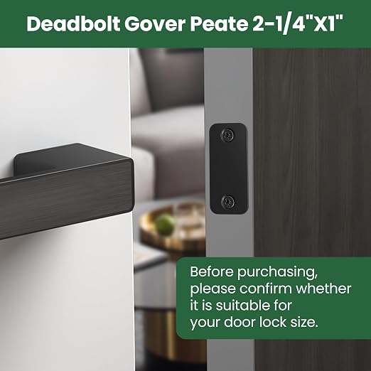 Blank Door Hole Cover Plate 1" x 2-1/4", Round Corner Deadbolt Strike Plate | - Image 2