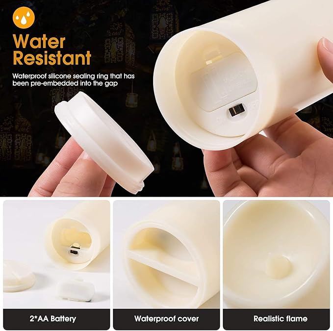 Flameless Candles with Remote Control Waterproof Outdoors & Indoors, Battery - Image 4