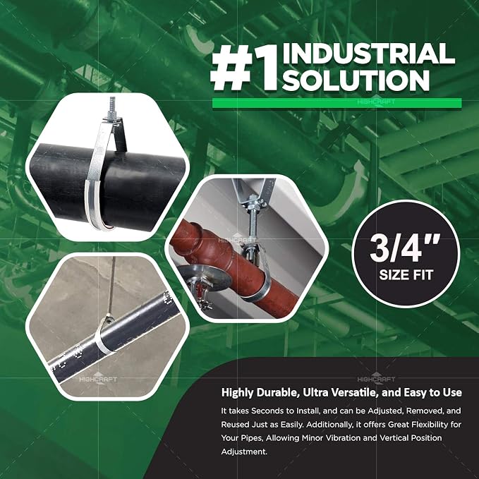Highcraft ITSO-HQ34-10 Swivel Loop Pipe Hanger, Pre-Galvanized Steel, 3/4 in. - Image 4