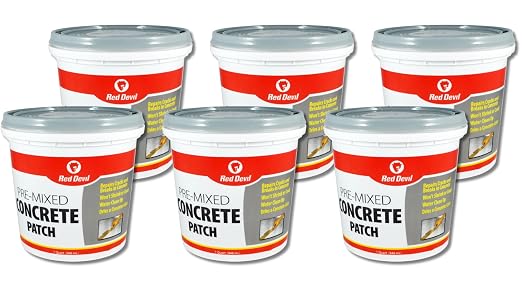 Red Devil 0644 Pre-Mixed Concrete Patch, 1 Quart, 6 Pack, Made in USA by RedDevil
