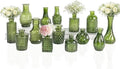 Clear Glass Bud Vase Set of 14 Pcs, Small Bud Vases in Bulk, Glass Crystal by JXINDUJU