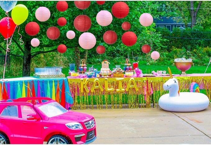 BEISHIDA Red Pink Paper Lanterns 10Pcs 4/6/8/10/12 Inch Round Chinese Lamp | - Image 5