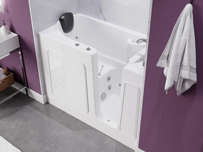 ANZZI Walk In Tub, 26 X 53 In, Right Drain, 15 Whirlpool Jets, Inline | Slip - Image 2