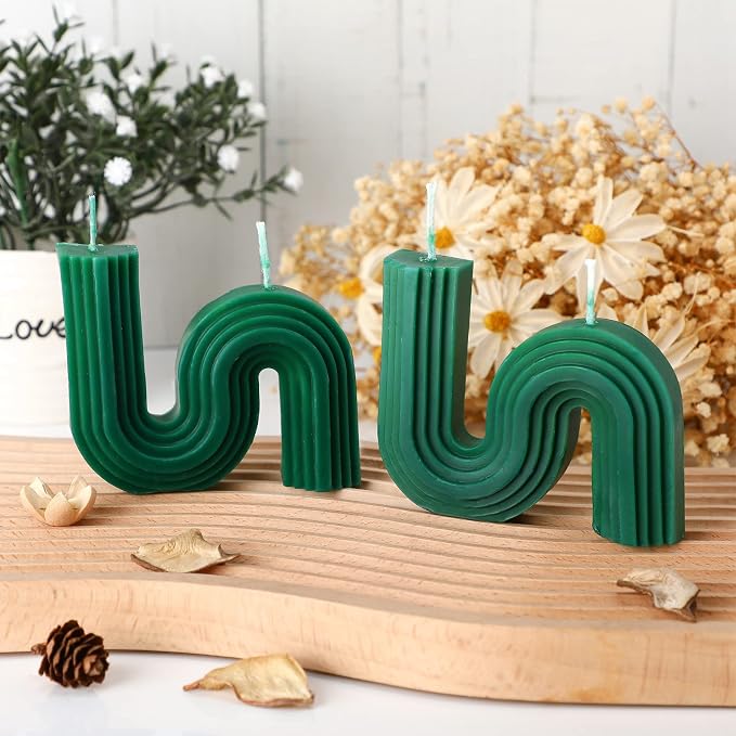 Tondiamo 2 Pcs Aesthetic Candles Twist Shaped Aesthetic Candles Cool S Shape - Image 3