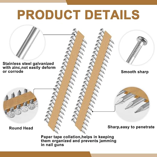 Zonon 3000 Count Joist Hanger Nails 1-1/2 Inch x. 131 Inch Metal Connector Nails - Image 3