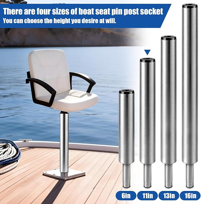 3/4" Boat Seat Pin Post;1.5-Inch Diameter Marine Aluminum Alloy Pedestal Base - Image 6