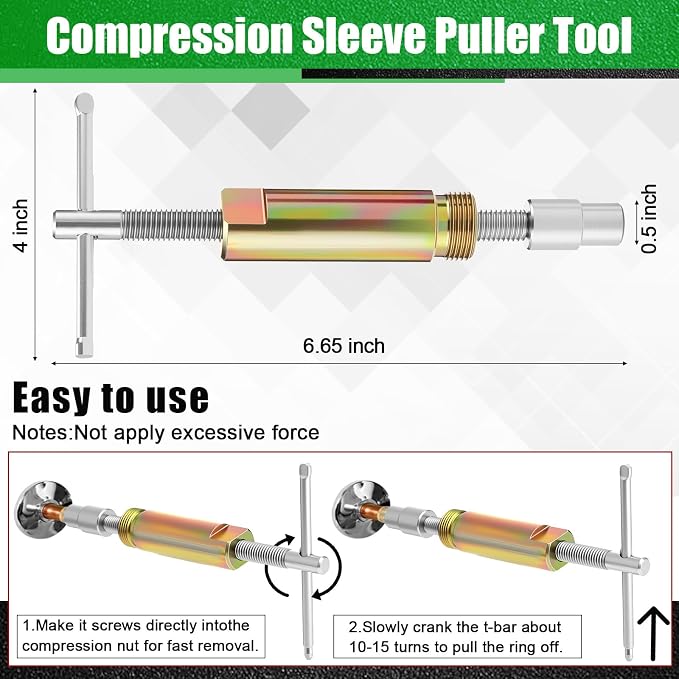 5 Pcs Angle Stop Wrench Kit Plumbing Tool, Compression Sleeve Puller - Image 4