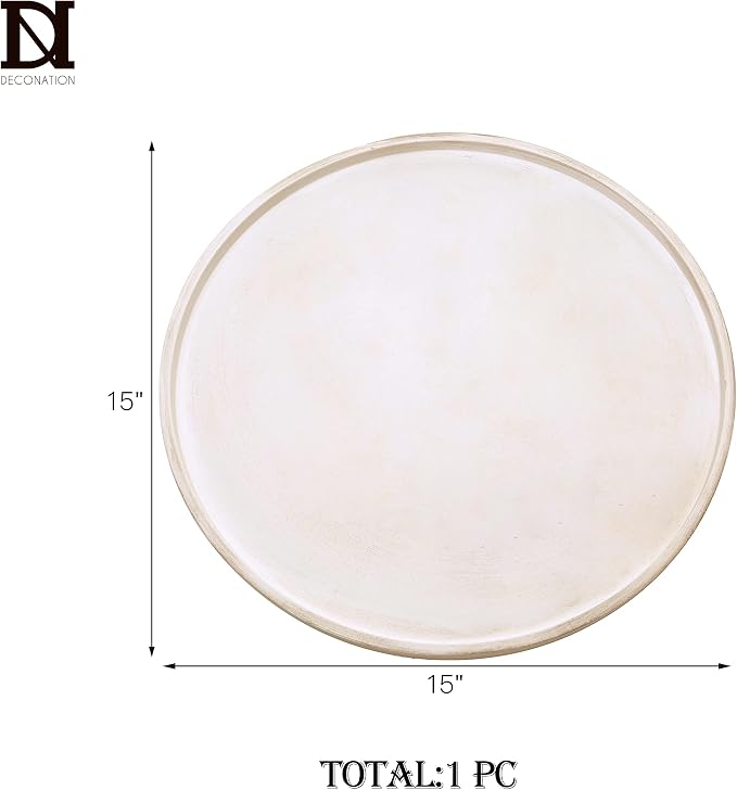 DN DECONATION White Wood Tray, 14.76“ Decorative Tray - Image 6