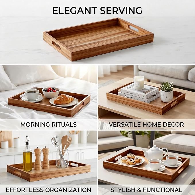 Krismax Wooden Serving Tray - Image 3