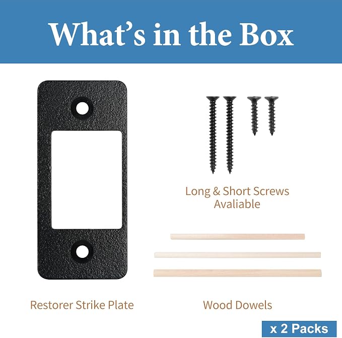 DeadBolt Strike Plates, 2 Pack, 2-1/4"H x 1"W, 1-5/8” C-C | Solution - Image 5