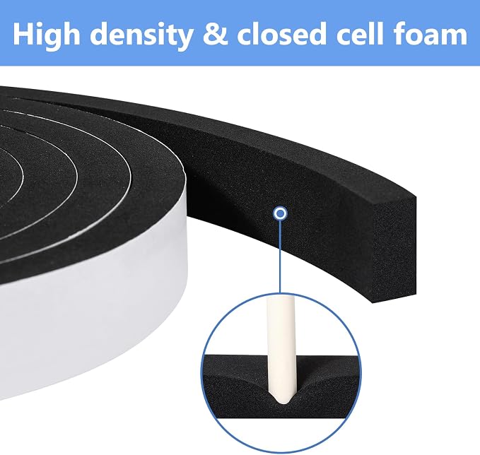 Weather Stripping Door Seal Strip- 1/2 Inch X 1/8 Inch X 26Feet, Strong Adhesive - Image 5