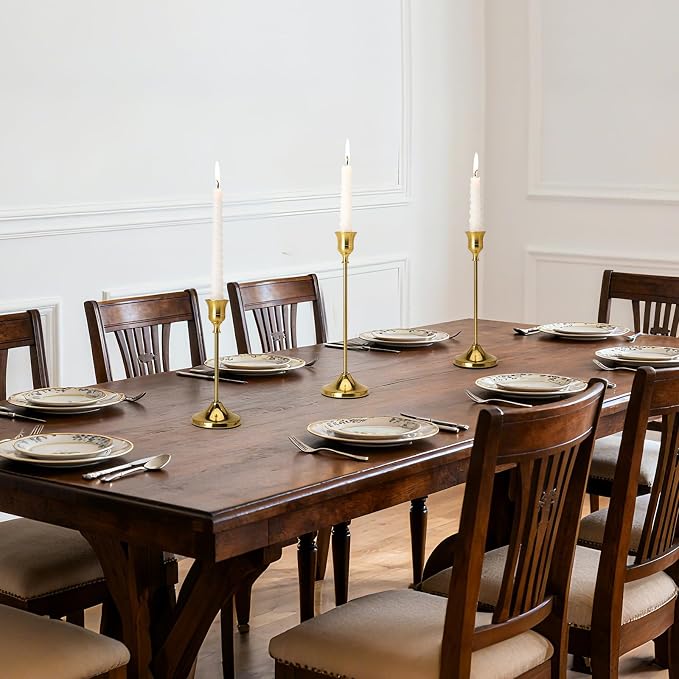 Candlestick Holders, Brass Gold Candle Holders - Image 6