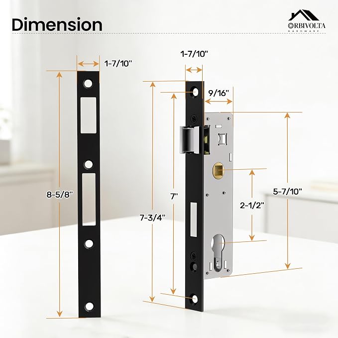 Storm Door Mortise Lock Body, Mortise Lock Replacement Parts | - Image 2