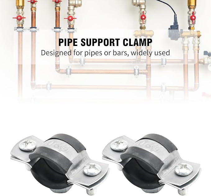 VIKKSAER 10Pcs Adjustable Pipe Bracket Clamp, Pipe Clamp Split Ring Hanger - Image 2