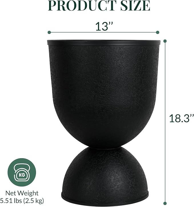KOL Planters Flower Pots, Plastic Urn Planters - Image 5
