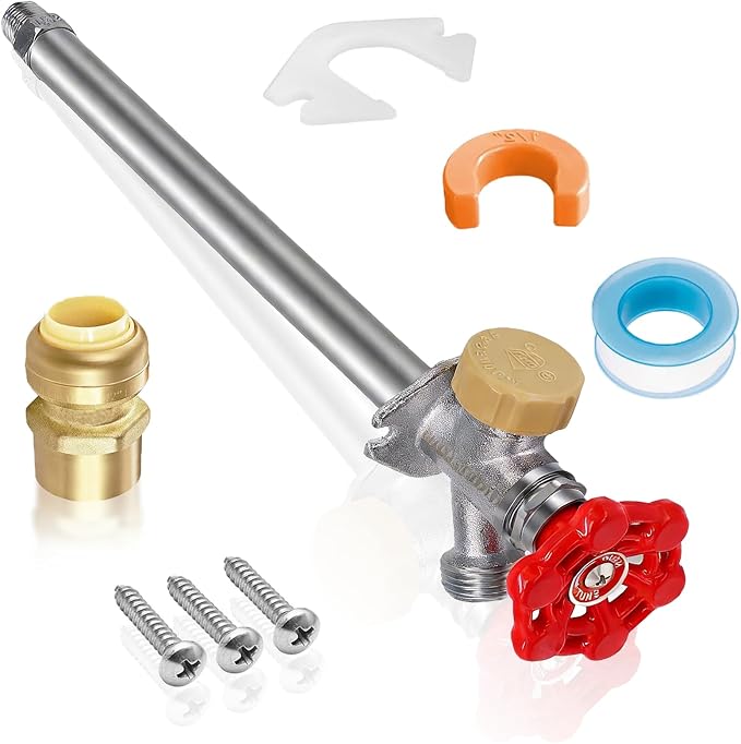 8 Inch Anti-Siphon Frost Free Sillcock Valve Multiturn 1/2 Inch NPT, 3/4 Inch by Lifeneedssparkstofly